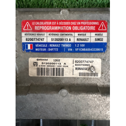 CALCULATEUR MOTEUR RENAULT...