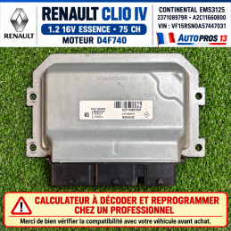 CALCULATEUR MOTEUR RENAULT...