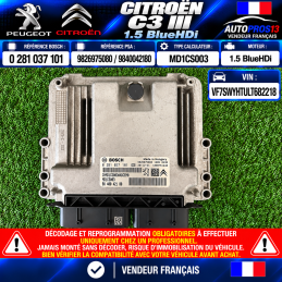 CALCULATEUR MOTEUR CITROEN...