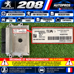 CALCULATEUR MOTEUR PEUGEOT...