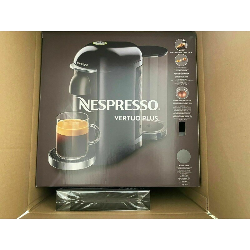 NEUF Machine a Café NESPRESSO VERTUO PLUS Noire gcb2 + Coffret Capsules