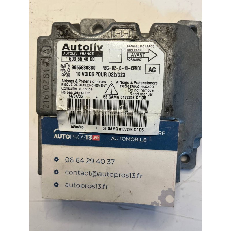 Calculateur Airbag Latéral PEUGEOT 206 - Boîtier ECU Neuf - Réf. 9643400480 / 550661000